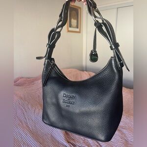 SOLD Vintage Dooney & Bourke 1975 Black Leather Hobo Shoulder Bag /Tote bag